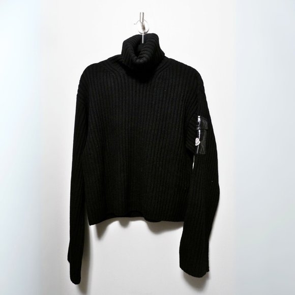 NEW Moncler Black Ribbed-Knit Wool Turtleneck Sweater | Jumper Pullover Knit - Picture 6 of 13